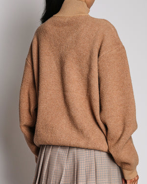 Jacquemus Beige "La Maille Berger" Knit Quarter Zip Zip Jumper with Logo Detail Size XS (UK 6) RRP £515