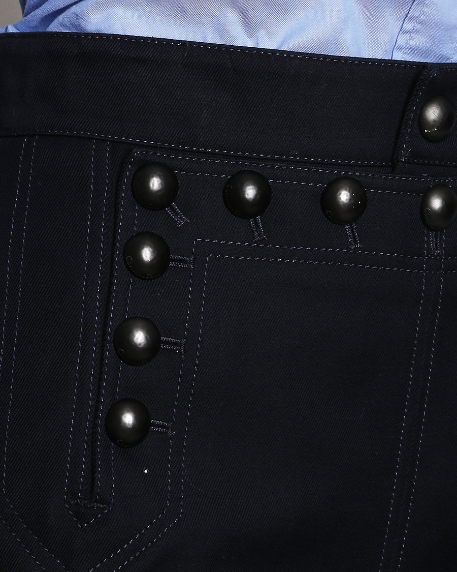 Christian Dior Navy High-Waisted Shorts with Black Button Details Size FR 38 (UK 10)