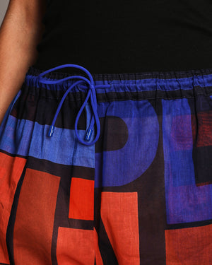 Hermès Blue and Orange Sheer Beach Shorts with Abstract Colour-Block Pattern Size FR 38 (UK 10) RRP £990