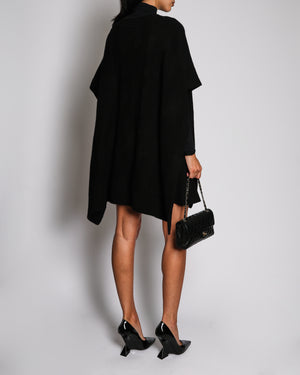 Hermès Black Wool H-Knit "H" Logo Cape Poncho FR 34 (UK 6)