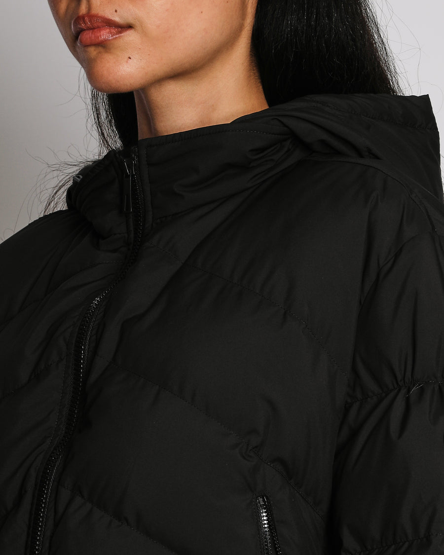 Hermès Black Short Puffer Jacket with "Clou du Selle" Embroidered Patch Size FR 40 (UK 12)