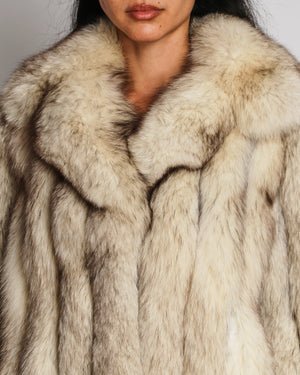 Vintage Silver Fox Short Fur Coat UK 10