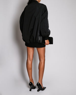 Alexander McQueen Black Long-Sleeve Bomber Jacket with Blazer Front Design IT 40 (UK 8)