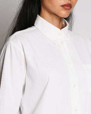 Miu Miu White Long-Sleeved Button Down Shirt with Logo Print Size IT 40 (UK 8)