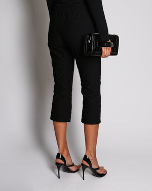 Gucci Black Jacquard Monogram Capris Trousers Size S (UK 8)