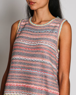 Chanel Pastel Multi-Colour Sleeveless Knit Jumper and Shorts Set Size FR 38/40 (UK 10/12)
