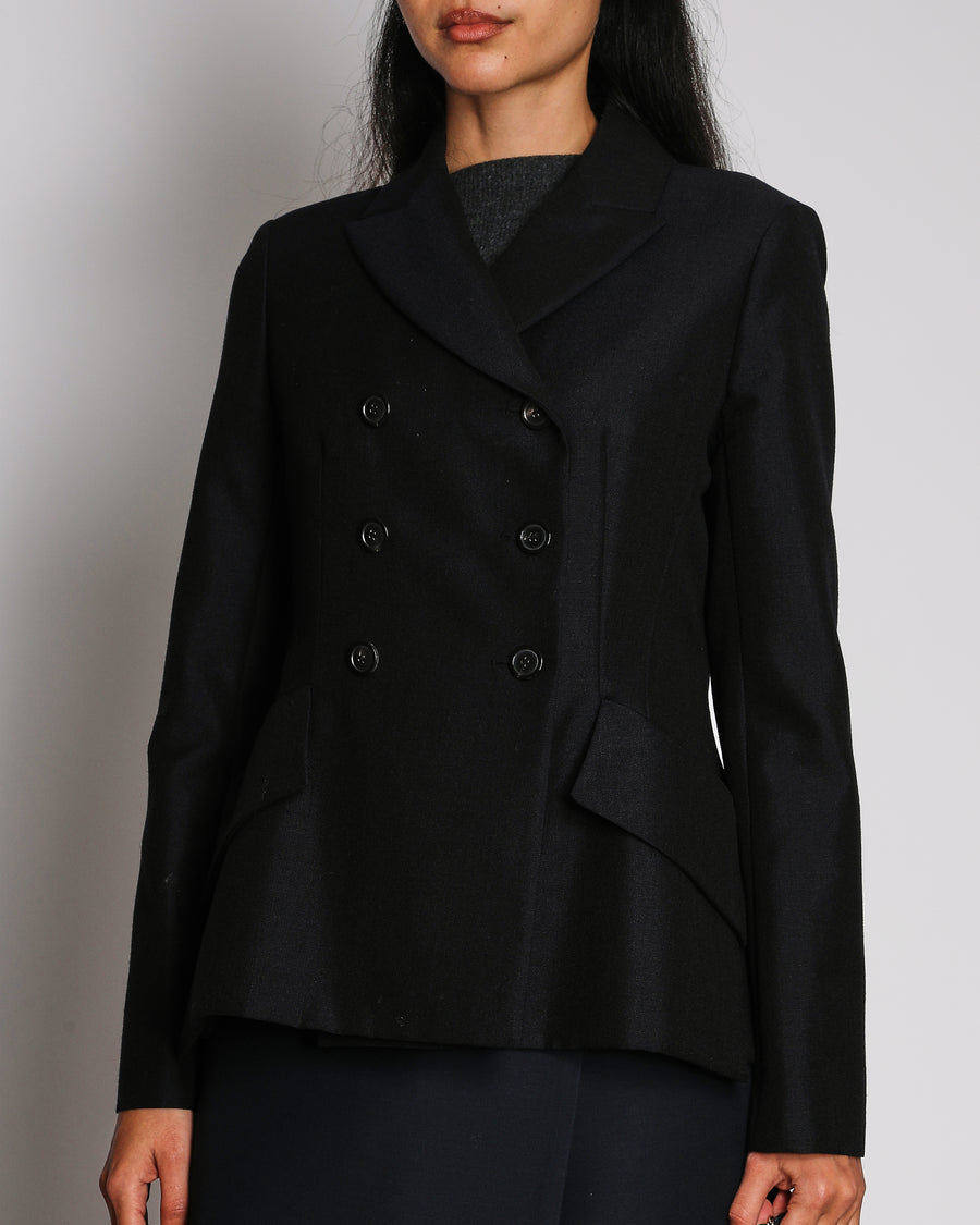 Christian Dior Black Wool Double Breasted Bar Jacket FR 40 (UK 12)