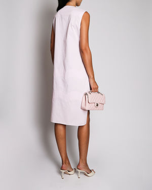 Christian Dior Pink Sleeveless Poplin Midi Dress with Scallop Panelled Detailing Size FR 42 (UK 14)