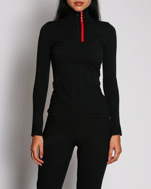 Prada Black Technical Linea Rossa Two Pieces Set Top and Leggings Size XXS (UK 4) RRP £2,550