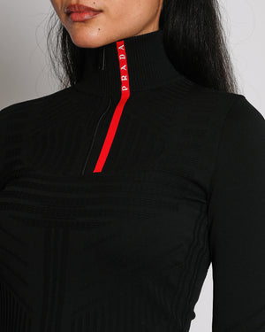 Prada Black Technical Linea Rossa Two Pieces Set Top and Leggings Size XXS (UK 4) RRP £2,550