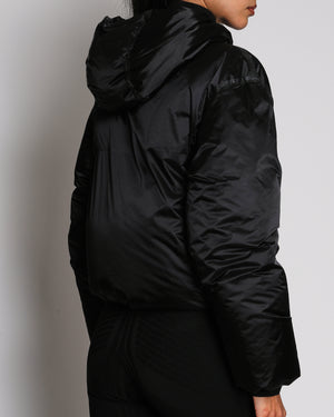 Prada Black Linea Rossa Puffer Coat With Red Prada Detail Size XS (UK 6)