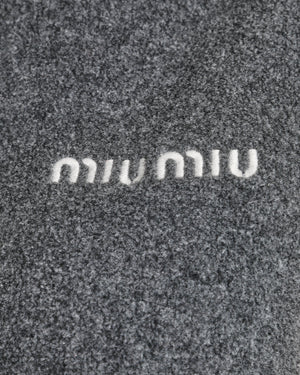 Miu Miu Grey Fleece Mini Dress With Logo Detail Size IT 36 (UK 4) RRP £1,630