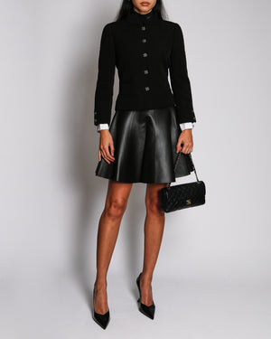 Chanel 06A Vintage Black Wool Quilted Jacket with Distinctive Stand Up Collar Size FR 40 (UK 12)