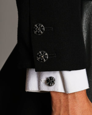 Chanel 06A Vintage Black Wool Quilted Jacket with Distinctive Stand Up Collar Size FR 40 (UK 12)