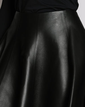 Alaïa Black Lambskin Leather Skater Skirt Size FR 42 (UK 14) RRP £2,300