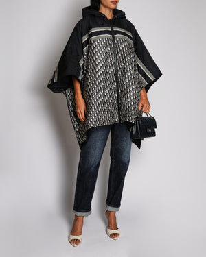 Christian Dior Navy And Oblique Reversible Poncho Size 44 (UK 16)