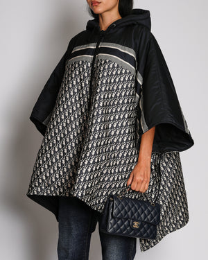 Christian Dior Navy And Oblique Reversible Poncho Size 44 (UK 16)