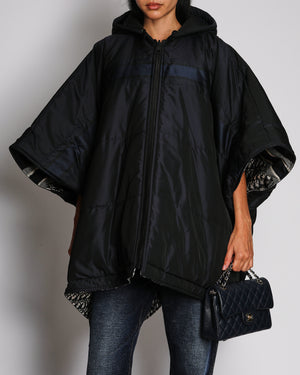 Christian Dior Navy And Oblique Reversible Poncho Size 44 (UK 16)