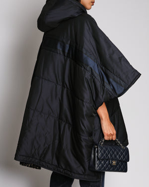 Christian Dior Navy And Oblique Reversible Poncho Size 44 (UK 16)
