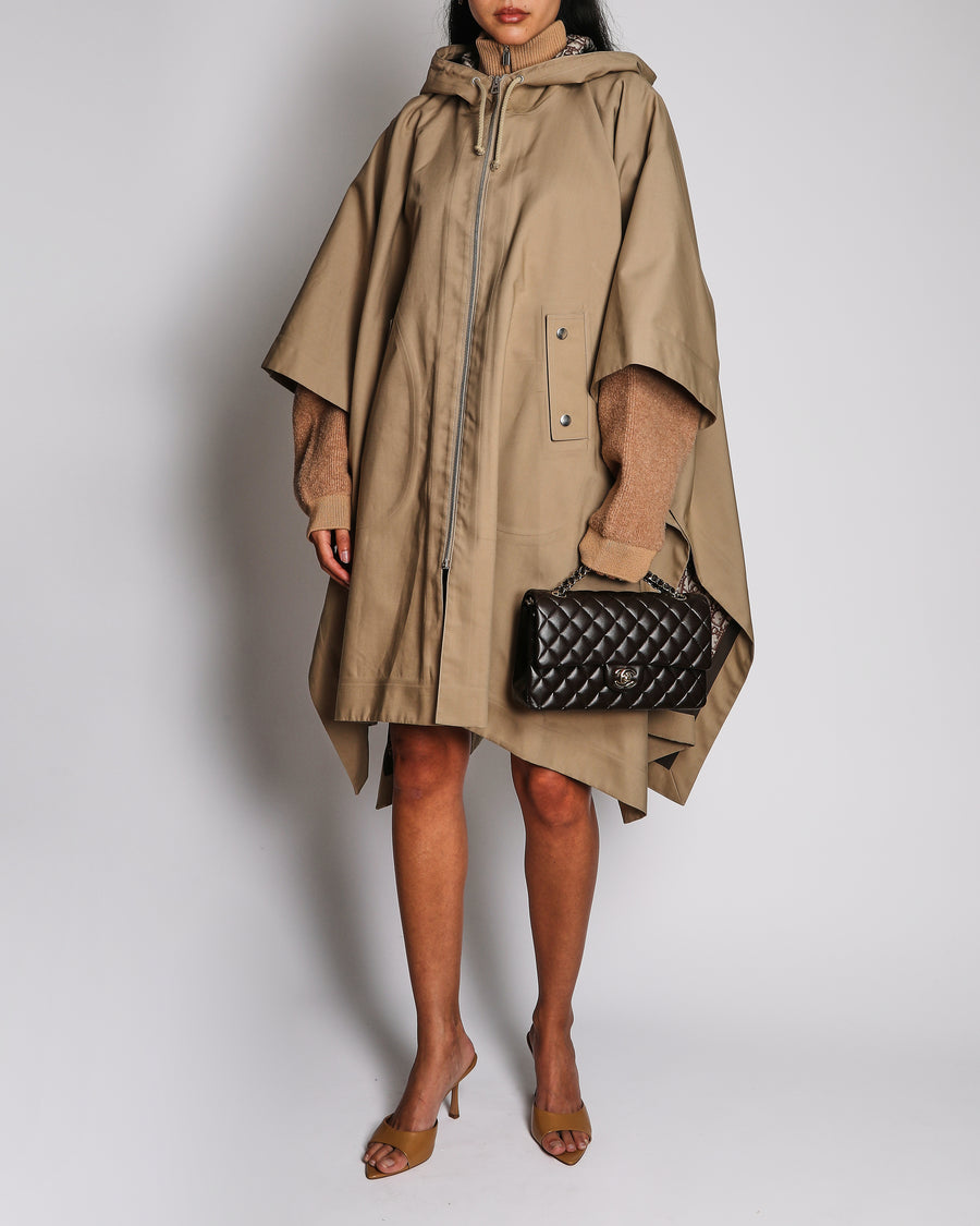 Christian Dior Beige Poncho Coat With Oblique Pattern Size M (UK 10)