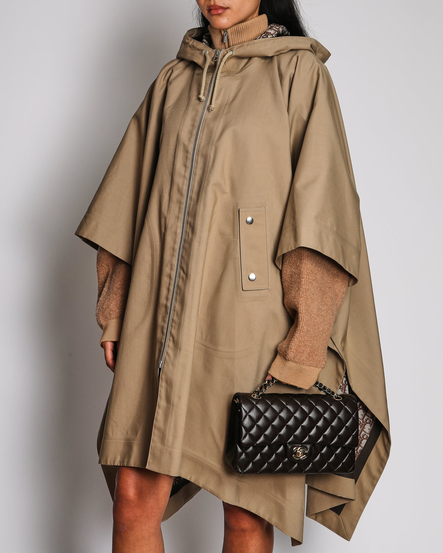 Christian Dior Beige Poncho Coat With Oblique Pattern Size M (UK 10)