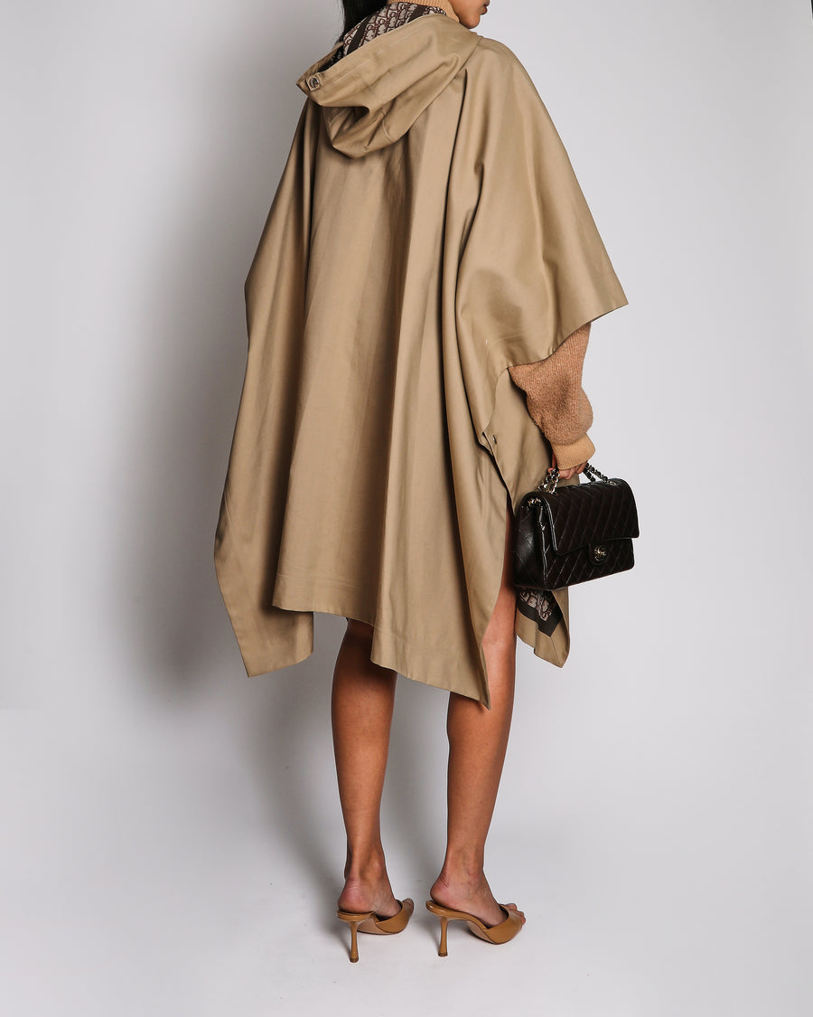Christian Dior Beige Poncho Coat With Oblique Pattern Size M (UK 10)