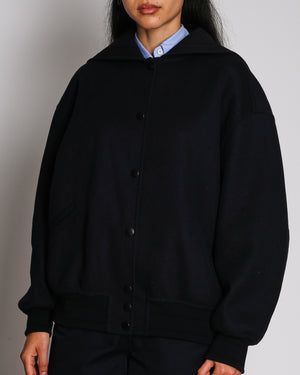 Christian Dior Navy Wool Sailor Bomber Jacket With Embroidery Details Size FR 36 (UK 8)