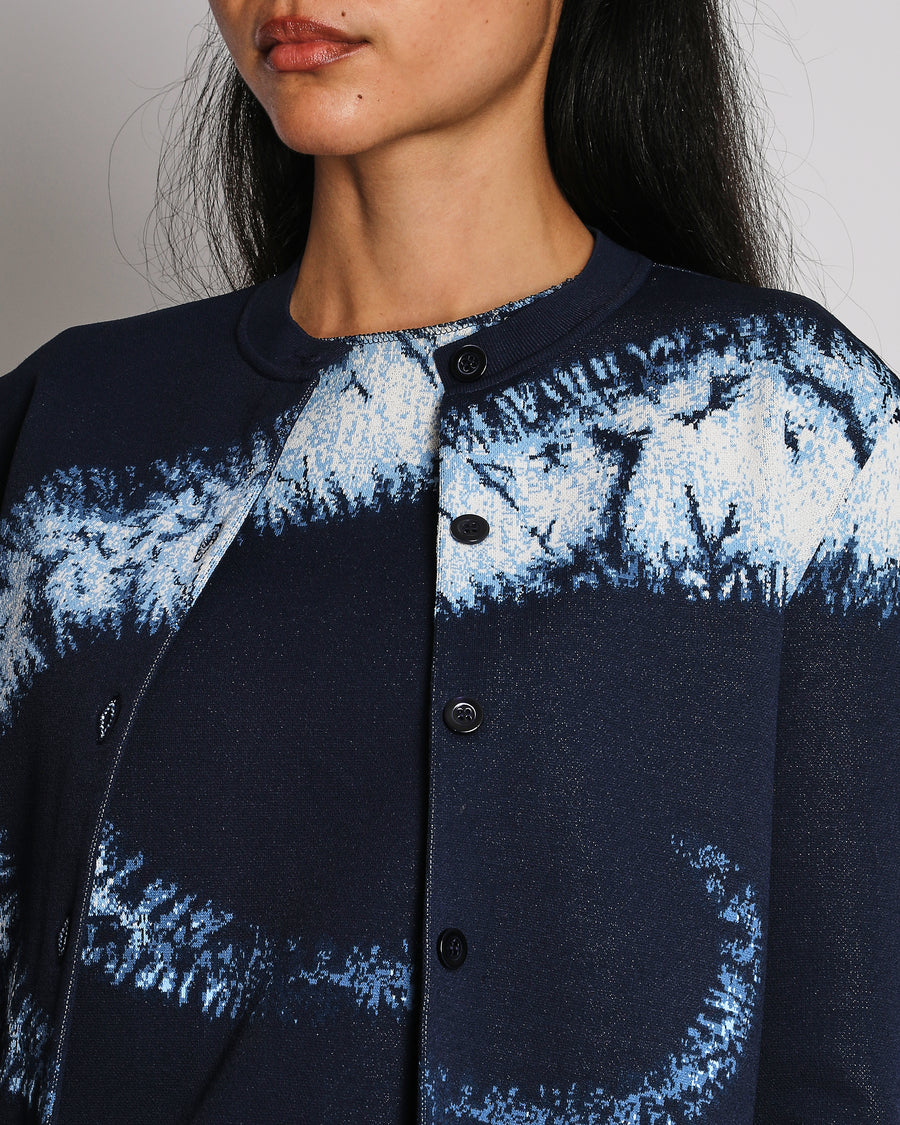 Christian Dior Navy Blue Tie-Dye Cardigan and Sleeveless Top Set Size FR 36 (UK 8)