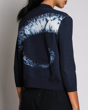 Christian Dior Navy Blue Tie-Dye Cardigan and Sleeveless Top Set Size FR 36 (UK 8)