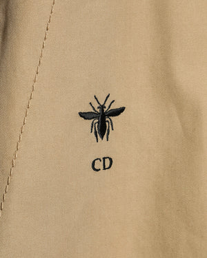 Christian Dior Beige Lace Up Hooded Jacket with Embroidered 'CD' Logo Detail Size M (UK 10)