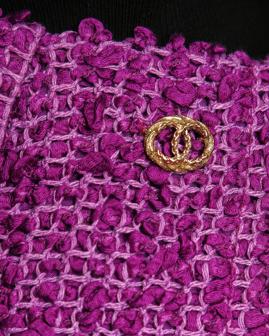 Chanel 21/C Purple Tweed Skirt Size FR 38 (UK 10)