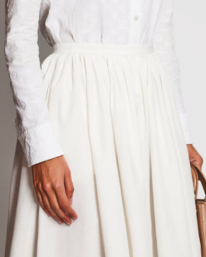 Christian Dior White Cotton and Silk Midi Skirt Size FR 38 (UK 10)