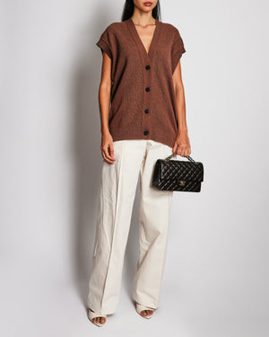 Hermès Brown Sleeveless Cashmere Knitted Vest Size FR 36 (UK 8)