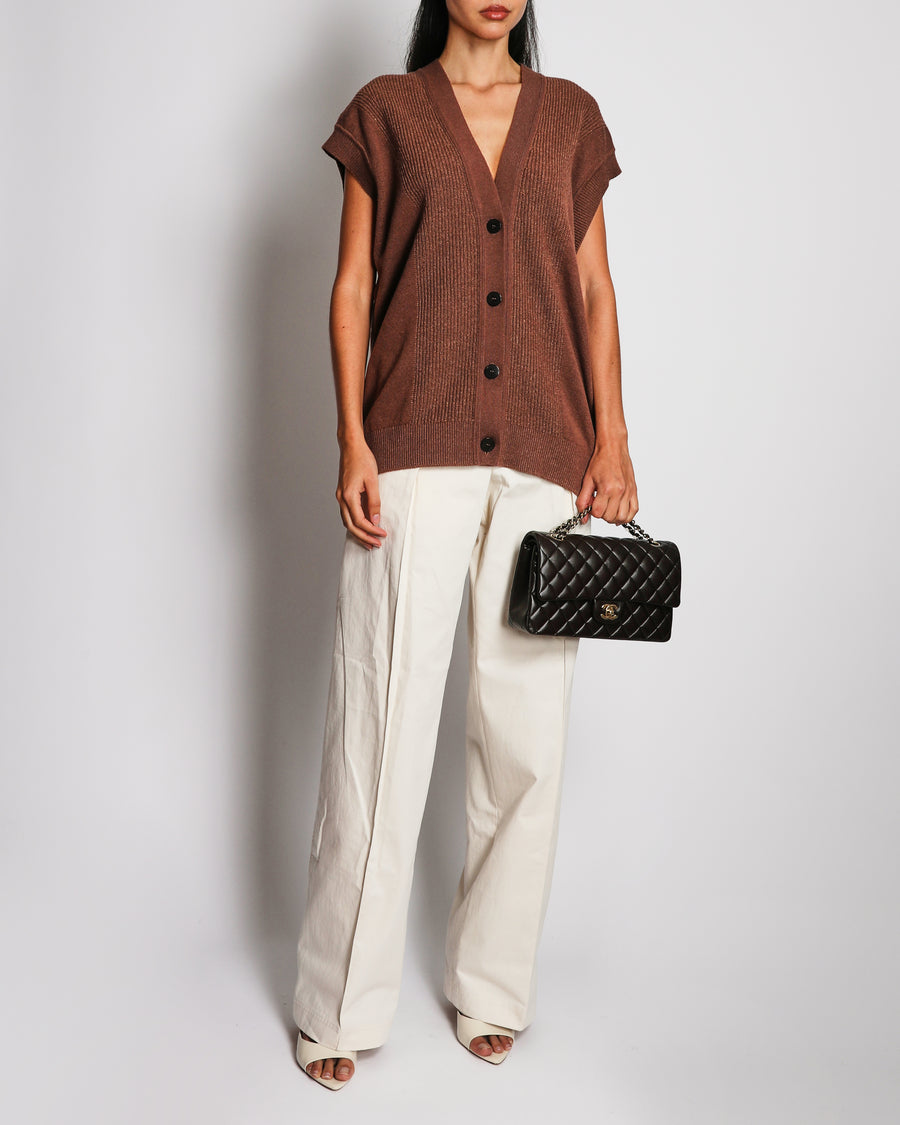 Hermès Brown Sleeveless Cashmere Knitted Vest Size FR 36 (UK 8)