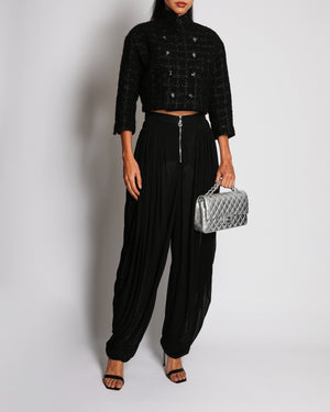 Louis Vuitton Black Sheer Ballon Trousers With Ruched Waist Detail Size FR 34 (UK 6)
