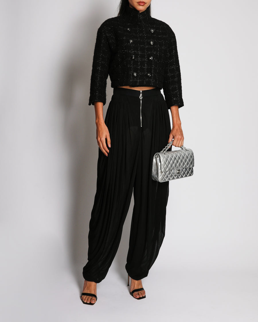 Louis Vuitton Black Sheer Ballon Trousers With Ruched Waist Detail Size FR 34 (UK 6)