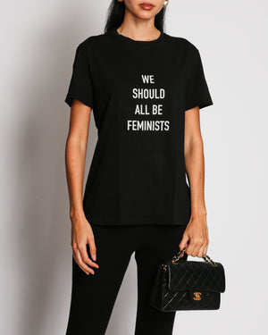 Christian Dior Black 'We Should All Be Feminists' T-Shirt Size M (UK 10)