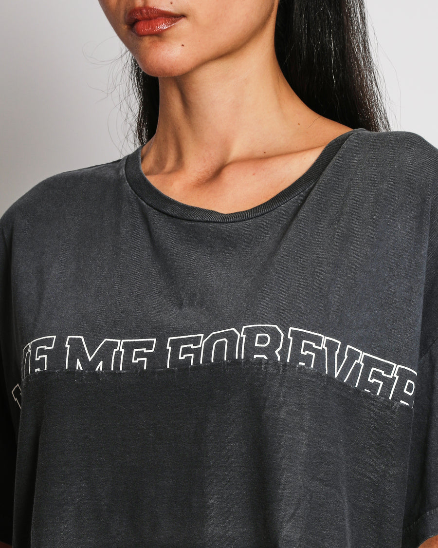 Saint Laurent Grey 'Love Me Forever or Never' T-Shirt Size M (UK 10)