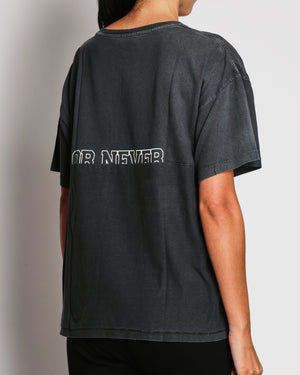 Saint Laurent Grey 'Love Me Forever or Never' T-Shirt Size M (UK 10)