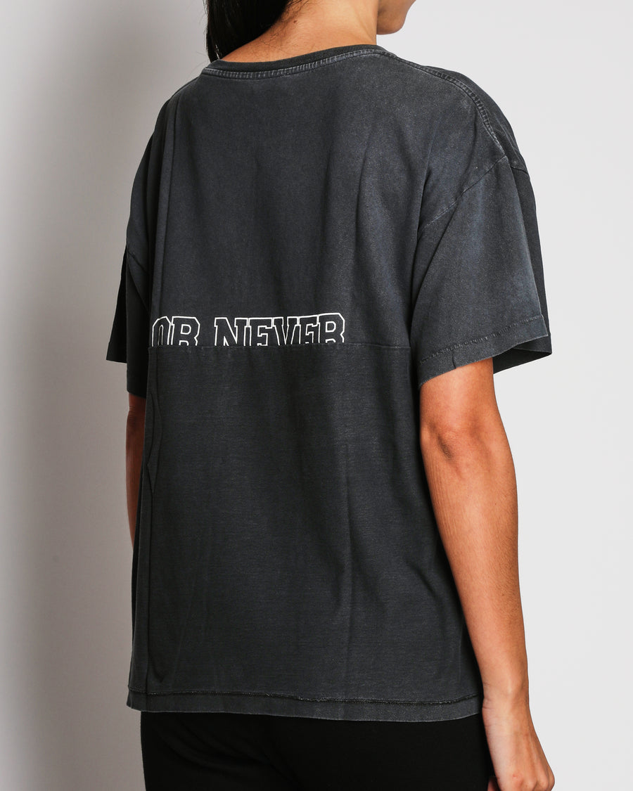 Saint Laurent Grey 'Love Me Forever or Never' T-Shirt Size M (UK 10)