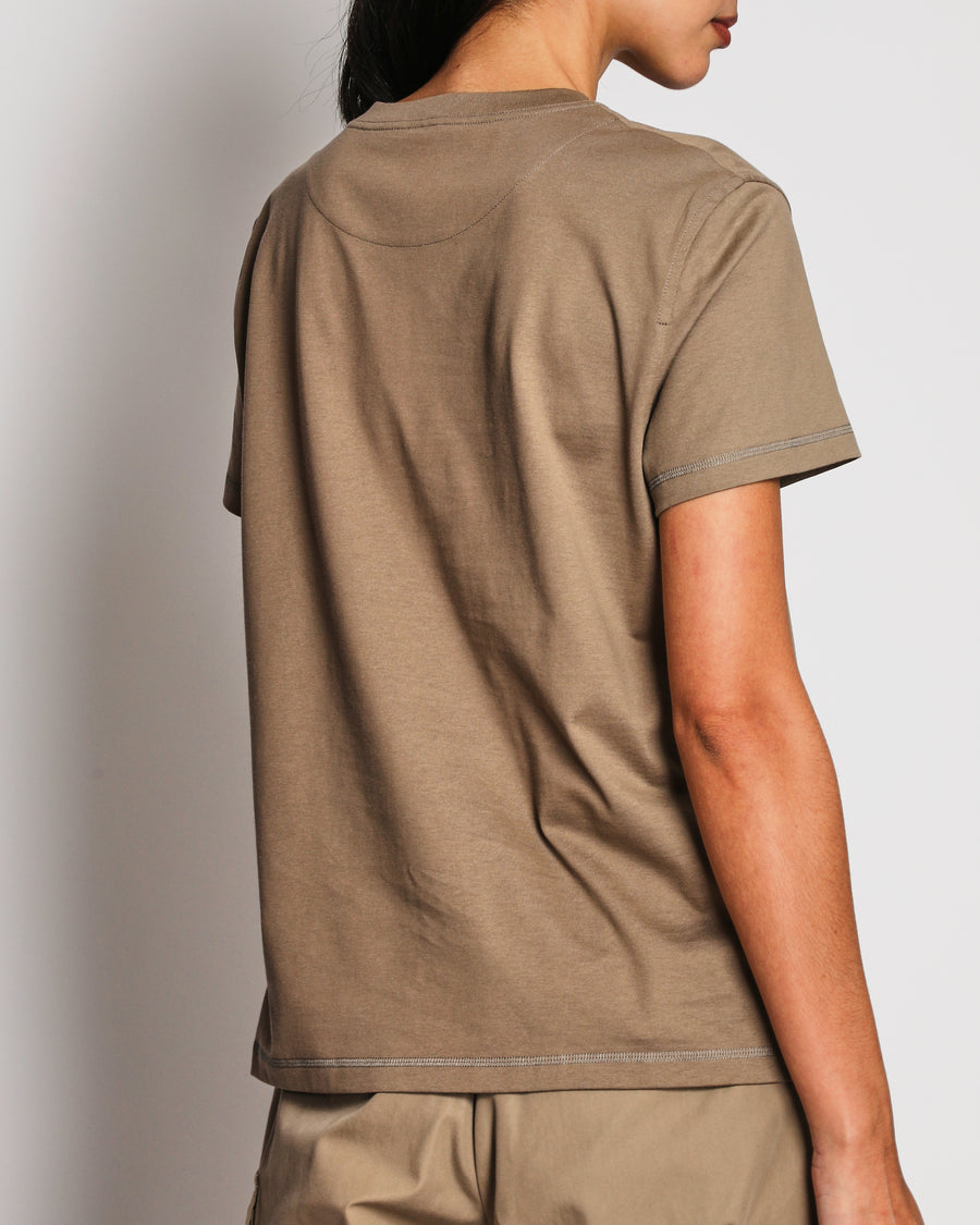 Hermès Etoupe Embroidered Pocket T-Shirt Size FR 42 (UK 14)