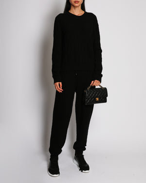 Hermès Black H Print Jumper and Sweatpant Set Size FR 42/44 (UK 14/16)