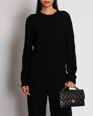 Hermès Black H Print Jumper and Sweatpant Set Size FR 42/44 (UK 14/16)