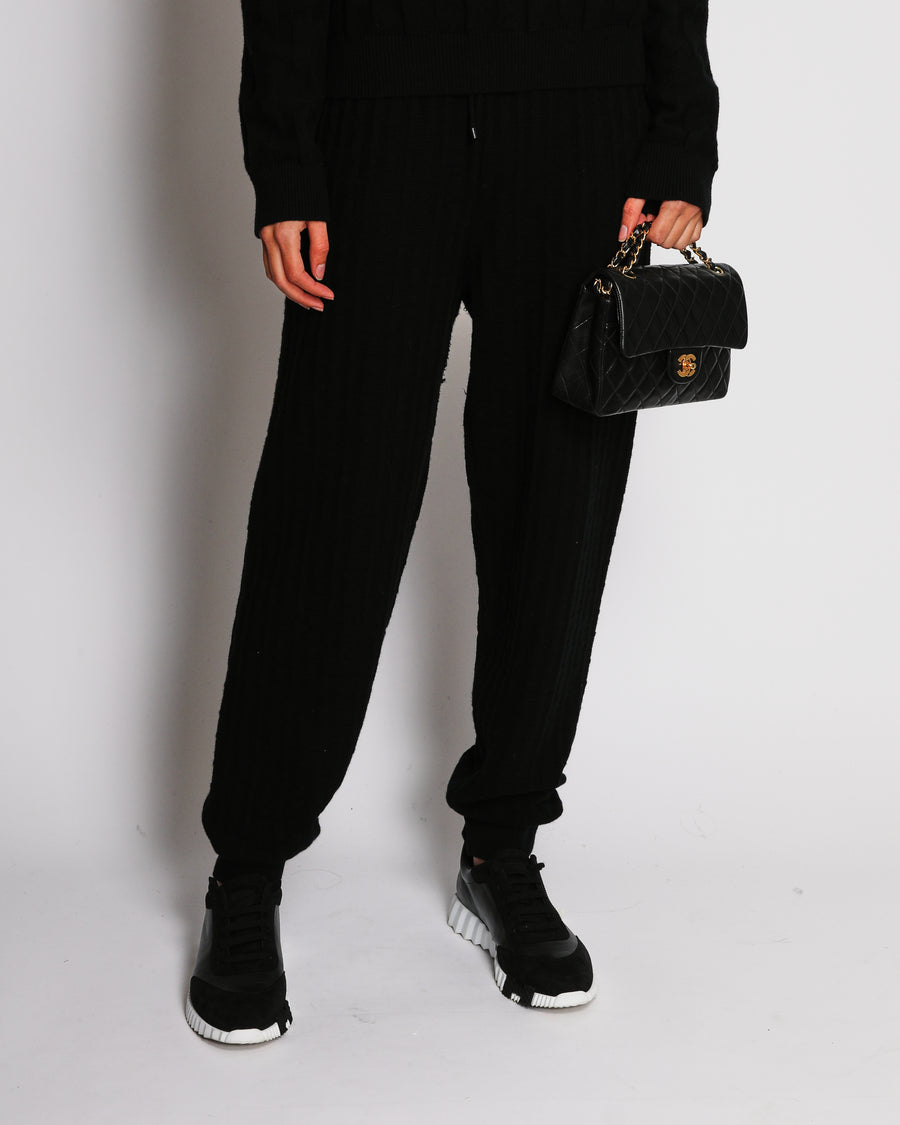 Hermès Black H Print Jumper and Sweatpant Set Size FR 42/44 (UK 14/16)