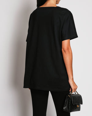 Hermès Black Oversized Embroidered Pocket T-Shirt Size FR 36 (UK 8)