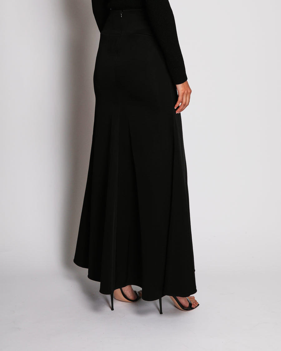 Schiaparelli Black Maxi Skirt With Gold Bijoux Hardware Hook Detail Size FR 34 (UK 6)