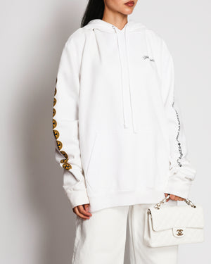 Chrome Hearts White 'Made In Hollywood' Yellow Cross Hoodie Size L (UK 42)