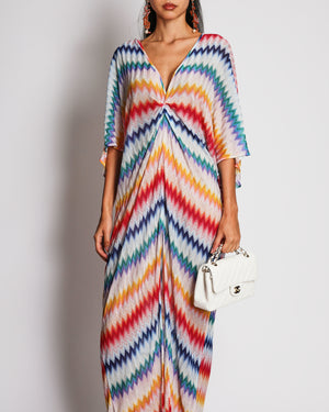 Missoni Multi-Colour Maxi Beach Cover-Up Dress with Zig-Zag Print Size IT 38 (UK 6)