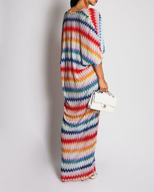 Missoni Multi-Colour Maxi Beach Cover-Up Dress with Zig-Zag Print Size IT 38 (UK 6)