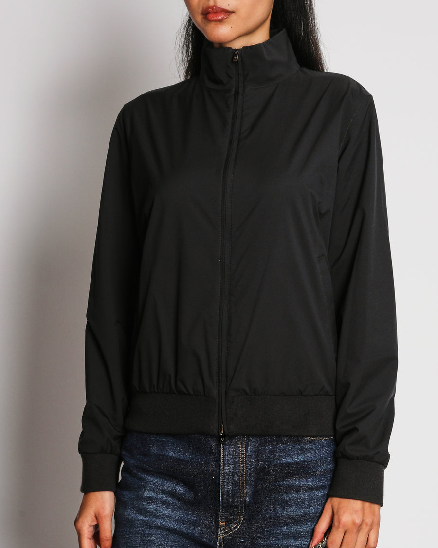 Loro Piana Black Cashmere Reversible Bomber Jacket Size S (UK 8)